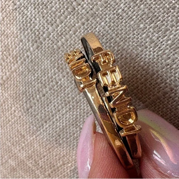 Fendi Black and Gold Logo Hoop Earrings - Picture 3 of 8